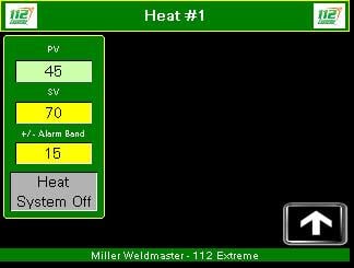 112 Extreme ekran sterowania ogrzewaniem gorącym powietrzem